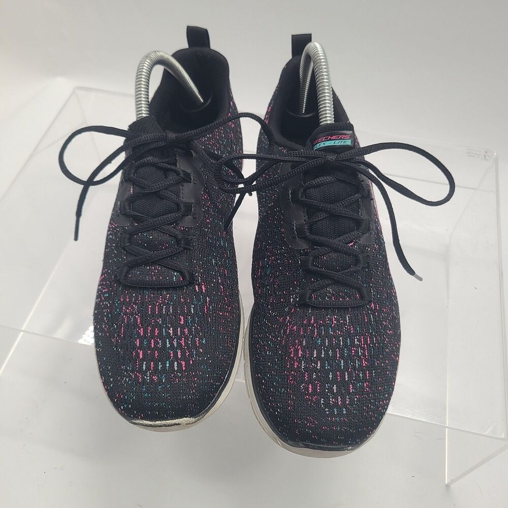 Skechers Flex Appeal VIVID SPIRIT / Memory Foam BLACK-BLUE-PINK SZ 9 SN 149301